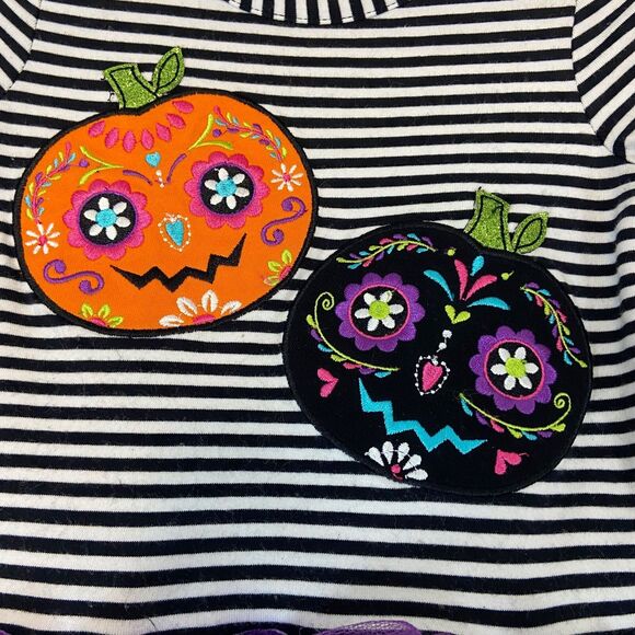 Emily Rose Dress Girls 2T Tulle Tutu Halloween Sugar Skull Pumpkin Trick Treat - Picture 2 of 5